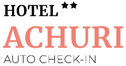 Texto &ldquo;ACHURI&rdquo; en color rosa sobre fondo negro
